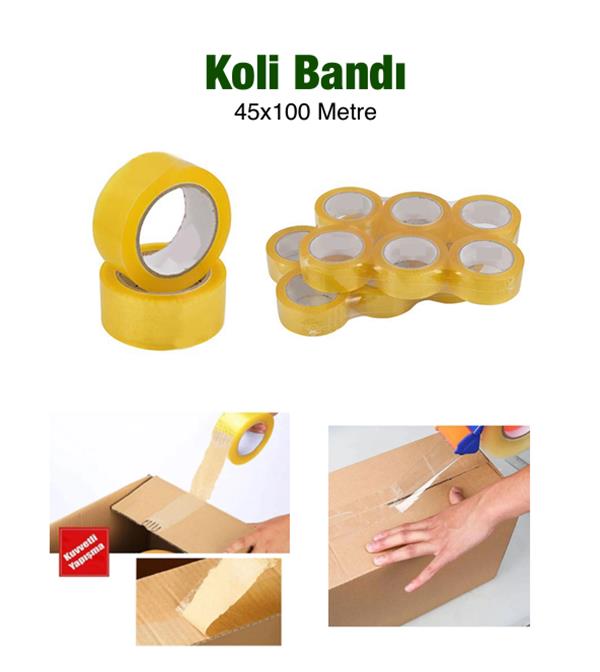 Hotmelt Şeffaf Koli Bandı - 45x100 Metre | 1 Adet